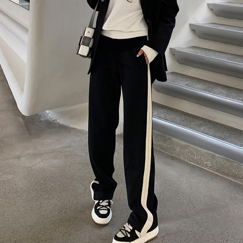 孕妇裤春秋款窄版显瘦阔腿裤运动裤垂感宽松拖地休闲托腹卫裤冬季