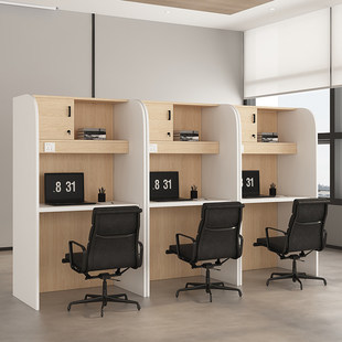 共享自习室隔断桌椅沉浸式学习桌考研书桌封闭式一对一课桌自习桌