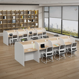 自习室学习桌椅组合沉浸式ai自习桌考研书桌沉浸式简约单人隔断