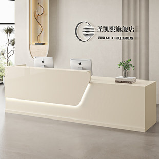 收银台店铺小型前台轻奢接待台产品展示柜美容院收款台商铺吧台桌