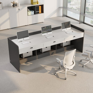 定制德佑贝壳链家房产中介办公桌职员桌23人旅行社门店前台桌子