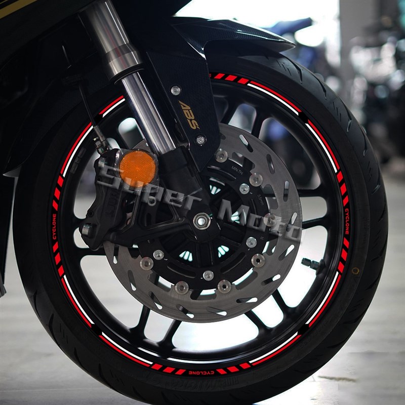 适用赛科龙RC250/RC401反光轮毂贴改装车轮钢圈贴花装饰贴画防水