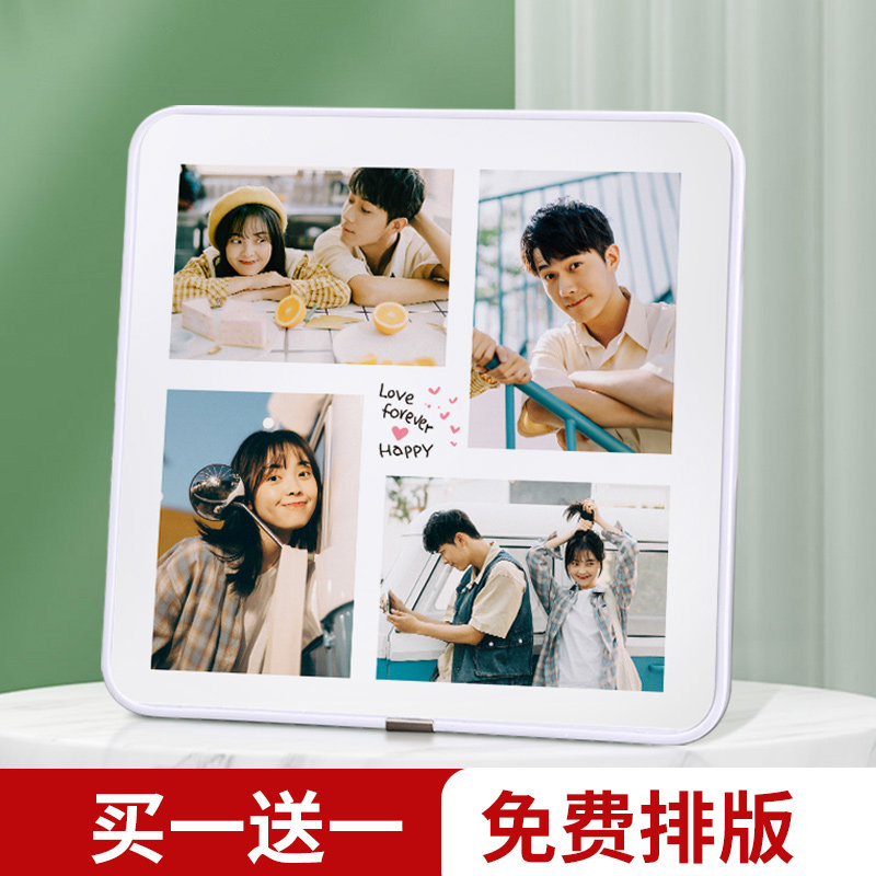 九宫格相框摆台照片打印加框水晶挂墙定制宝宝成长记录相册框儿童