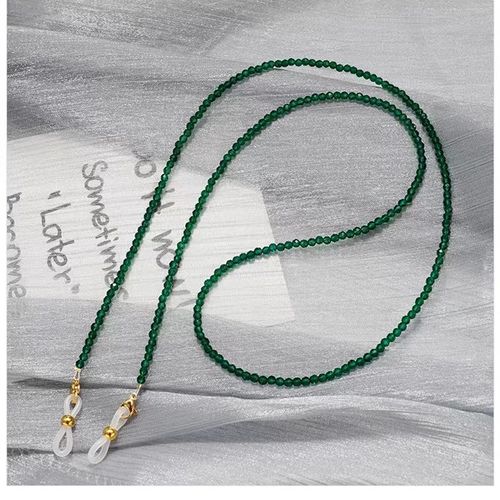 手工制作祖e母绿尖晶眼镜链近视老花太阳眼镜挂炼挂绳防滑复古优