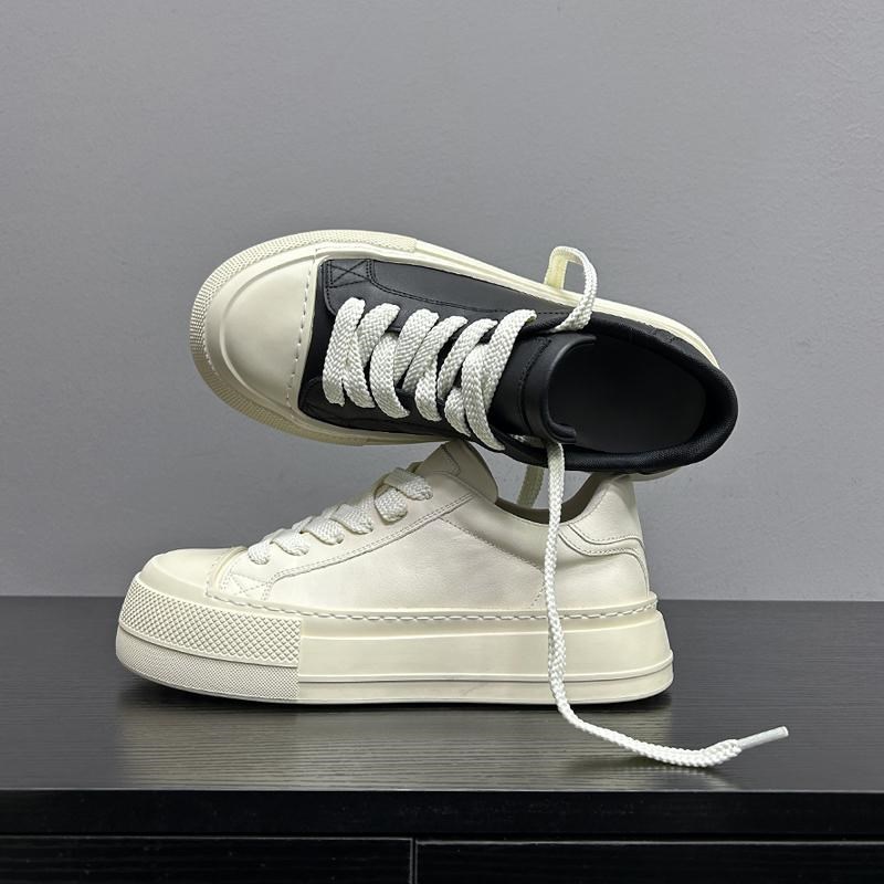 【捌捌先森】小众厚底板鞋男鞋百搭真皮运动休闲鞋简约透气面包鞋