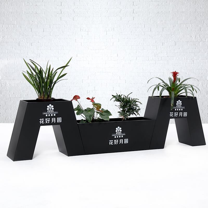 铁艺户外花箱落地大型创意餐厅装饰花槽隔断围栏商场外摆楼盘花架