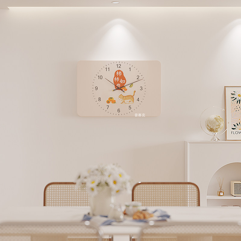 2023新款现代简约多功能带钟配电箱遮挡箱创意弱电箱电表箱装饰画