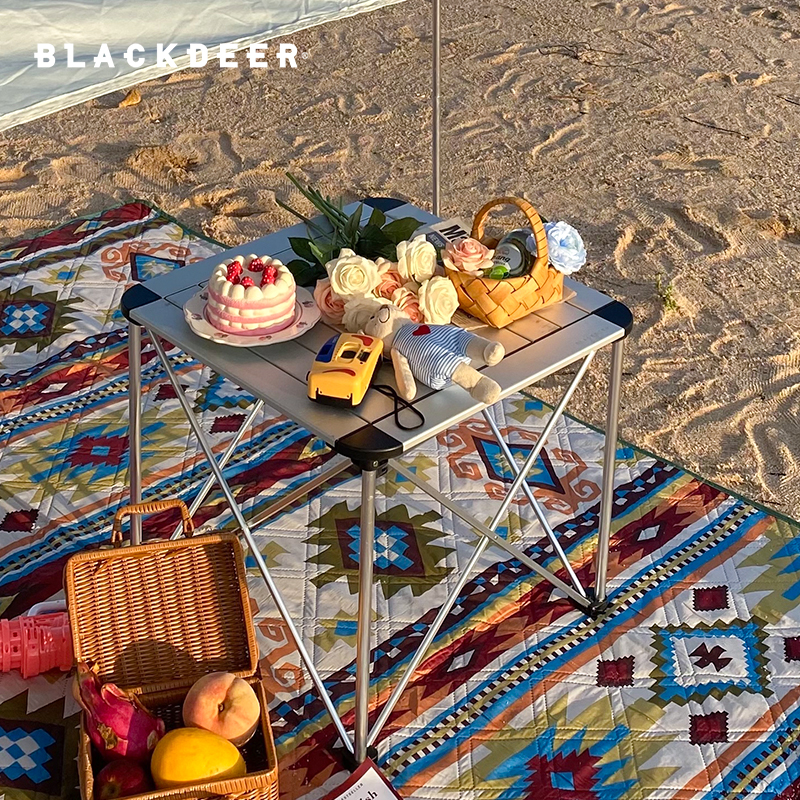 黑鹿户外折叠桌便携式轻便蛋卷桌休闲露营野餐铝合金迷你小桌子