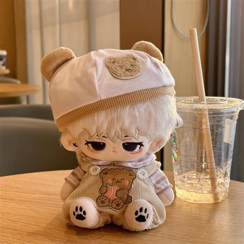 新品娃衣20cm棉花娃娃公仔衣服条纹卫衣背带裤玩具男女公仔替换装