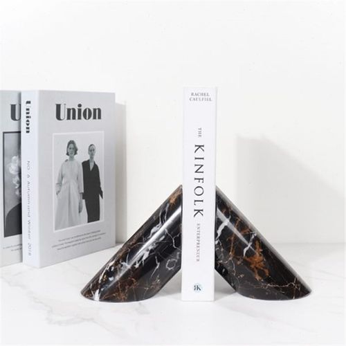 现大理石书挡书靠工艺品摆件创意家居书房样板间软装装饰品摆设