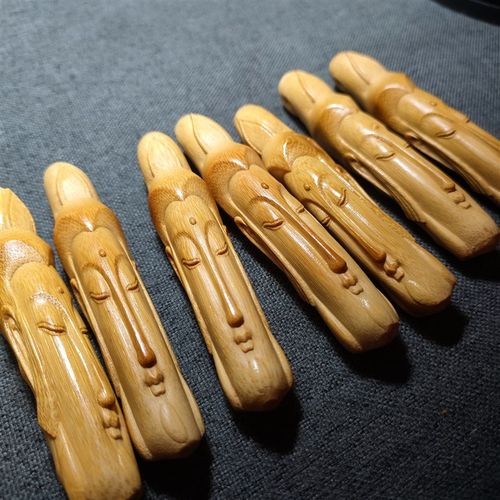 实心竹雕刻手把件观音长脸佛吊坠挂件老料