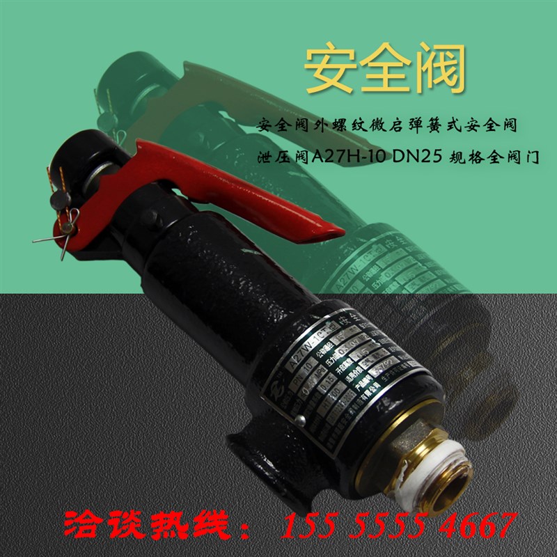 仰望安全阀外f螺纹微启弹簧式安全阀泄压阀A27H-10 DN25规格全阀