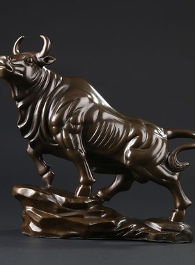 大仕缘全铜工艺品生肖旺市牛家居招财摆件生日开业礼品牛气冲天