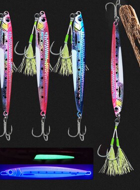 60g/125cm 80g残鳞3Dz打印夜光快抽马鲛鲅鱼海狼铁板路亚饵加强