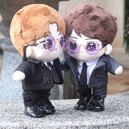 现货娃衣20cm15cm厘米正装黑西装外套套装玩偶公仔胖胖体棉花娃娃