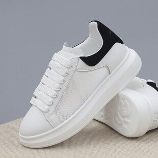 小白鞋男夏季透气休闲鞋2025新款时尚内增高男鞋厚底潮流男板鞋