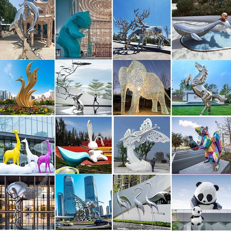 玻璃钢雕塑定制抽象彩绘动物鹿雕塑户外公园广场景观卡通蛇IP摆件
