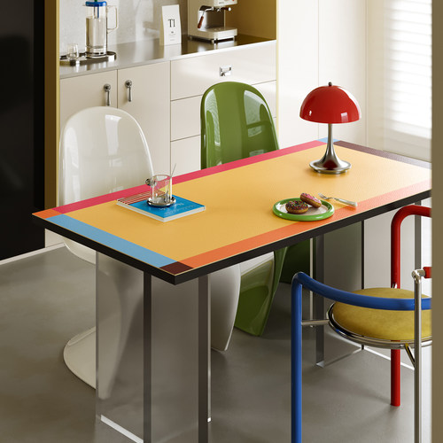 彩魔方多巴胺复古防油防水桌布