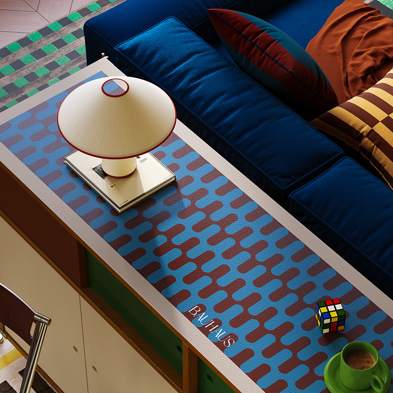 德林电视柜餐边柜垫梳妆台皮革桌垫防水防油中古风2025新款可定制,居家布艺,桌布,淘宝优惠券,粉丝福利购,淘宝优惠卷