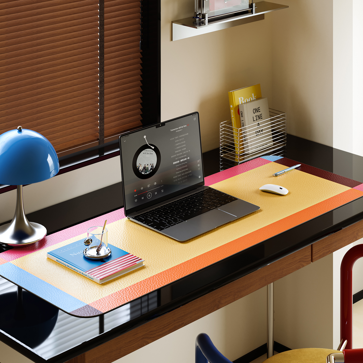 彩魔方书桌垫子彩色拼接防水可擦