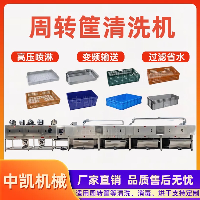 塑料筐清洗机 去油污肉制品周转筐清洗机 全自动高压喷淋洗筐机