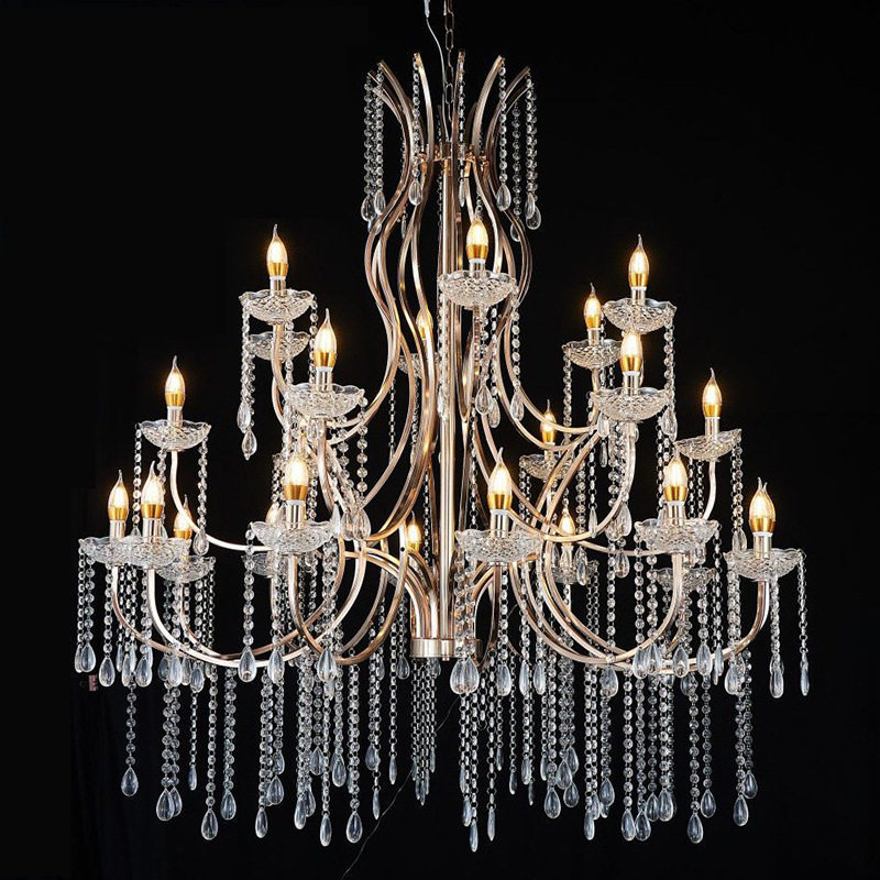 新款结婚庆道具婚礼吊灯电镀铁艺灯饰礼堂装饰水晶吊顶布置
