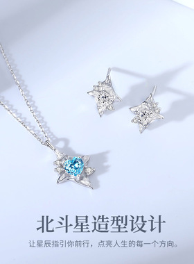 原创北极星项链女S925纯银韩版in