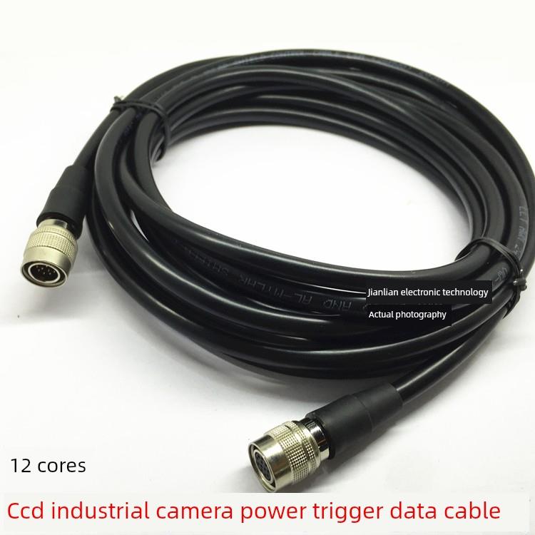 CCD相机电源触发信号数据线 HRS-12PIN 公母接头 工业摄像机专业