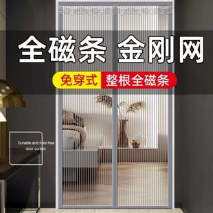防蚊门帘蚊帐夏季 磁性蝇家用纱门新款 纱帘自粘金刚网免打孔防纱窗