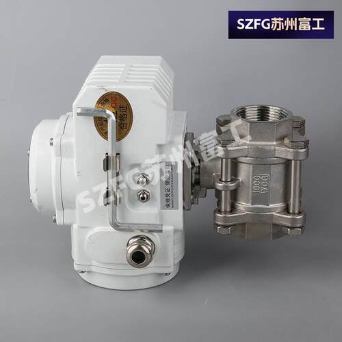 不锈钢电动三片式04球阀 Q911SZFG苏州F163P高温四 氟DN15- -DN32