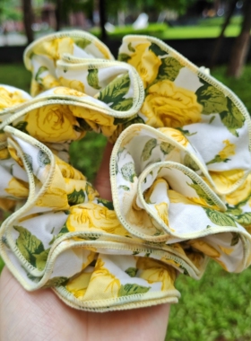 【法式复古】花朵印花大肠圈高级感发圈扎头发绳皮筋头饰丸子头花