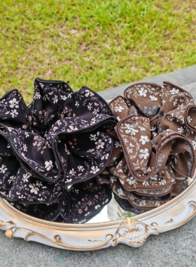 【韩系简约】气质碎花布艺大肠发圈高级感百搭四层发圈头花头绳女