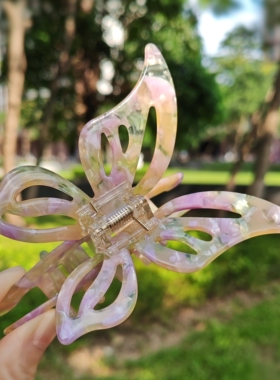 【设计感轻奢】醋酸鲨鱼夹后脑勺盘发蝴蝶发抓高级感发饰