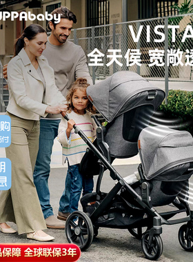 UPPAbaby双胞胎婴儿推车VISTA V3双向二胎大小孩儿童龙凤双人车