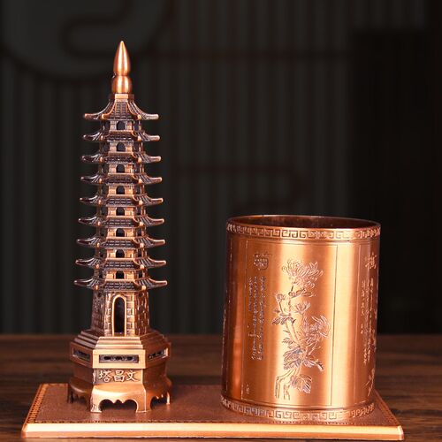 新款合金九层文昌塔笔筒摆件y仿铜文昌塔笔筒摆件文昌塔笔筒摆件