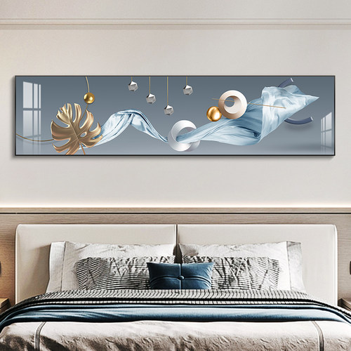 卧室装饰画床头挂画几何温馨主卧墙画现代K简约客厅背景墙大幅壁