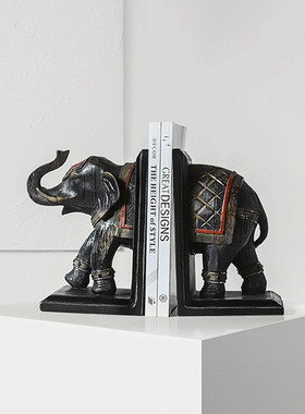 大象书档摆件家居书房办公室桌面书靠书立K书挡装饰工艺品商务新