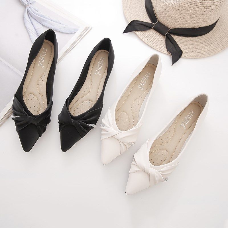 单鞋女2025春秋新款百搭浅口女B鞋子豆豆鞋软底软皮防滑尖头平底,女鞋,浅口单鞋,淘宝优惠券,粉丝福利购,淘宝优惠卷