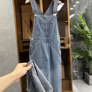 品质货!好穿气质不得了!波浪花纹牛仔背带I裤女    2218809