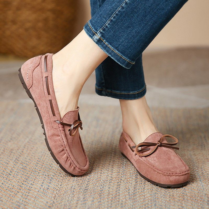 网红爆款豆豆鞋女2025新款春秋百搭平底单鞋一脚蹬V懒人孕妇妈妈,女鞋,乐福鞋（豆豆鞋）,淘宝优惠券,粉丝福利购,淘宝优惠卷