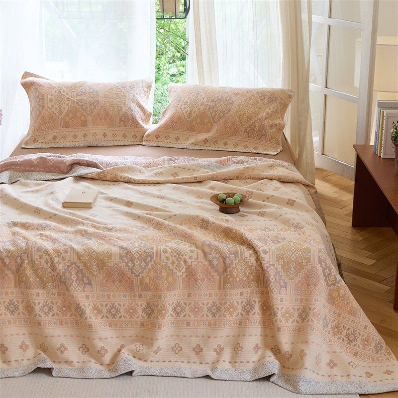 汉麻纱布双人床盖毯三件套午睡休闲毯全棉P毛巾被高级感空调毯,床上用品,休闲毯/毛毯/绒毯,淘宝优惠券,粉丝福利购,淘宝优惠卷