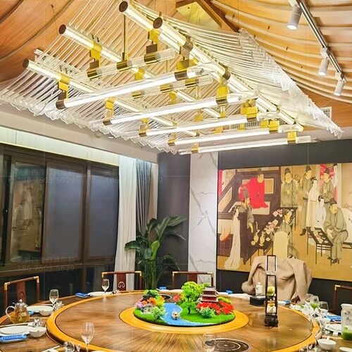 大型酒店大堂f非标工程灯具别墅瓦片灯饰酒吧售楼处沙盘区吊灯定