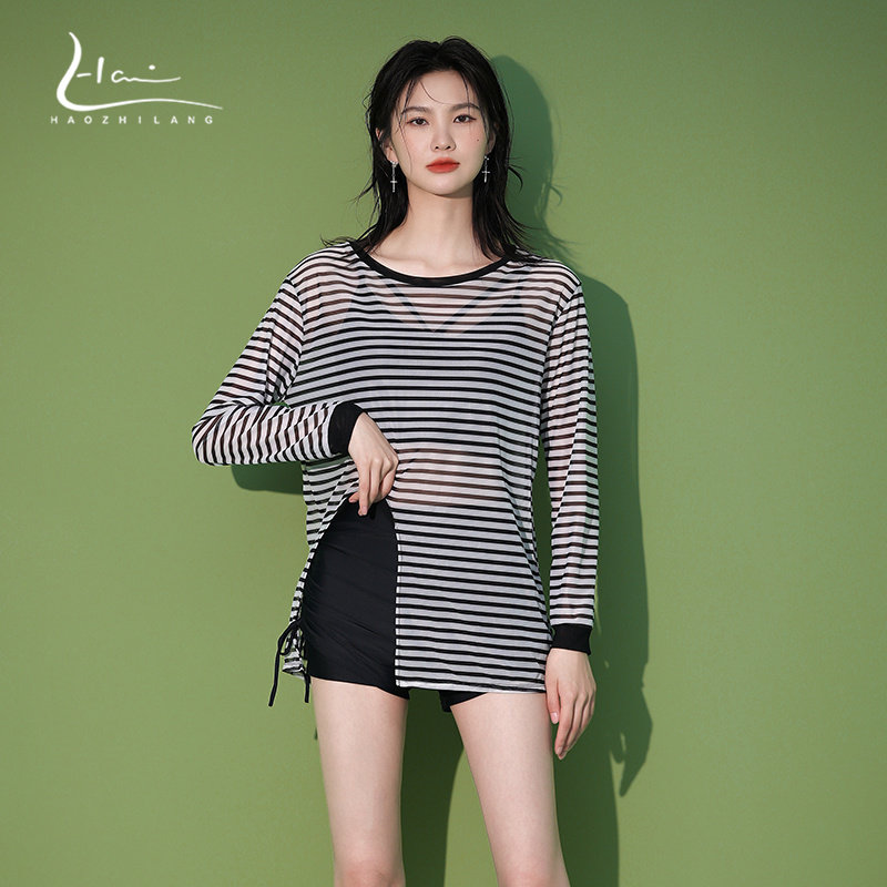 分体泳衣女夏2022新款长袖保守显瘦F遮肚裙式平角罩衫三件套游泳,运动/瑜伽/健身/球迷用品,分体泳衣,淘宝优惠券,粉丝福利购,淘宝优惠卷