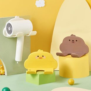 家用浴室卫生间电吹风架风筒支架 小黄鸭吹风机置物架免打孔壁挂式
