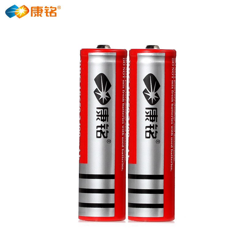 康铭锂电池18650大容量3.7V强光手电筒充电器2400mAh座充配件
