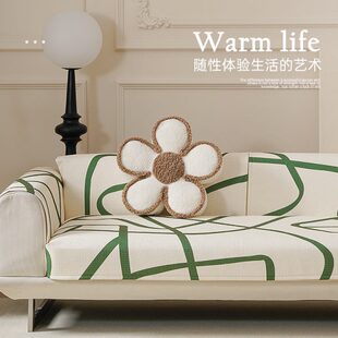 夏季 通用布艺夏天轻奢 沙发垫高级感复古沙发盖布法式 坐垫垫子四季
