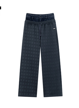 i.t GROUNDZERO2025秋冬情侣款纯棉运动深灰色宽松直筒卫裤长裤子