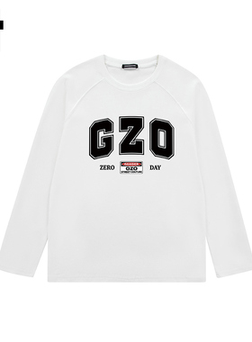 i.t GROUNDZERO2025秋季GZO白色经典圆领长袖落肩情侣卫衣上衣