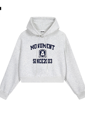 i.t GROUNDZERO国潮牌2025秋冬款灰色小熊棉连帽卫衣长袖上衣女