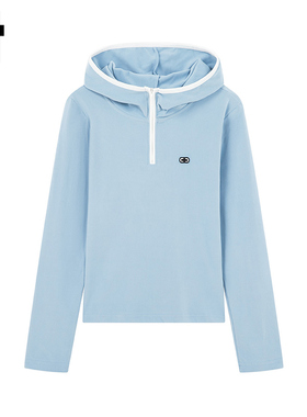 i.t GROUNDZERO2025秋冬纯色天蓝色纽扣开衫毛衣外套长袖针织衫女